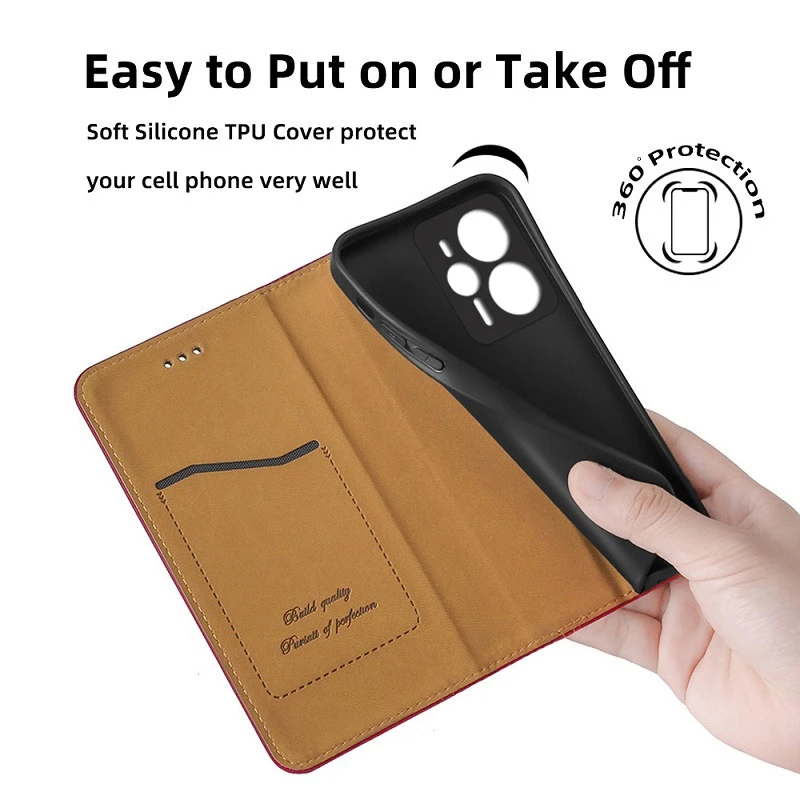 Realme 14TสําหรับRealme 14 ฝาครอบโทรศัพท์ 5G Real Me 14TกรณีBook HolsterหนังRealmi 14T 14 T Realme14T Flip Coque 5G