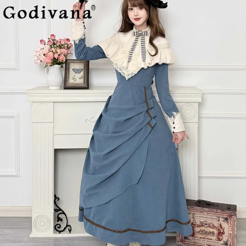 

Original Genuine Lolita Retro Dress Women's Elegant CLA Long Sleeve OP Daily Sweet Dress Female Japanese Style Lolita Dress