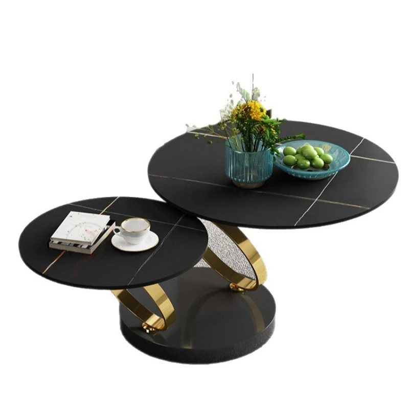 

Nordic style Italian light luxury minimalist modern rock slab rotatable multi-functional small apartment