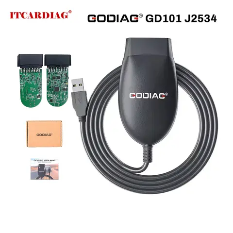 GODIAG J2534 GD101 update version of ELM327 Car Diagnostic Cable Support for J2534 Passthru J1979 Compatible Vehicles
