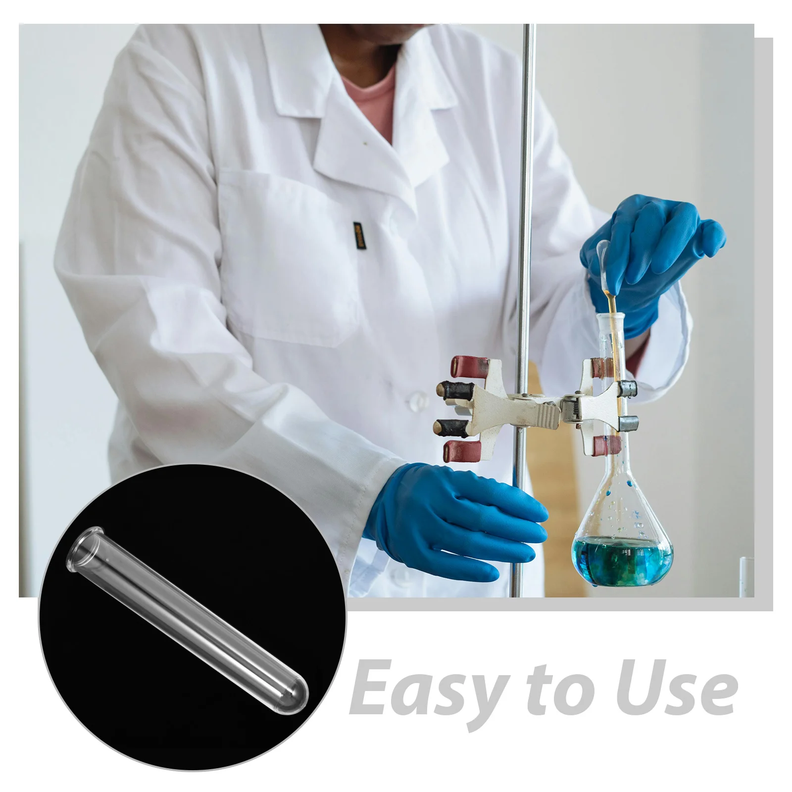 10 قطعة أنابيب اختبار الاكريليك قوارير مختبر واضحة لتخزين العينات السائلة التجارب العلمية حاويات المختبرات القابلة لإعادة الاستخدام