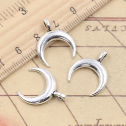 20pcs Charms Moon 21x17mm Tibetan Bronze Silver Color Pendants Antique Jewelry Making DIY Handmade Craft