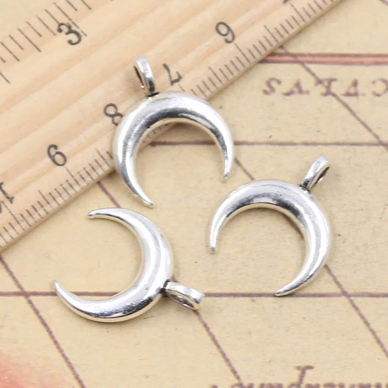 20 sztuk Charms księżyc 21x17mm tybetański brąz srebrny kolor wisiorki antyczne tworzenie biżuterii DIY Handmade Craft