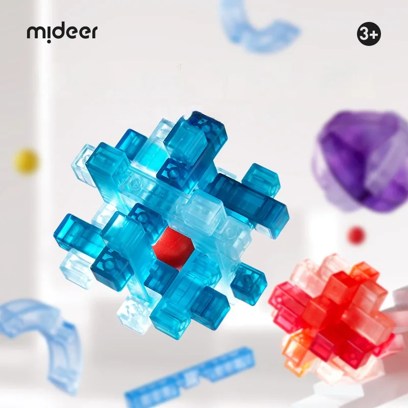 

Mideer Neon 3D Puzzles Game Kong Ming Lu Ban Lock Intelligence Unlocking Educational Toys IQ Brain Teaser For Adults Children