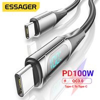 Essager USB C To USB Type C Cable PD100W 5A Fast Charger QC 4.0 For Xiaomi Poco Laptop iPad Huawei Oneplus Phone Charging Cord