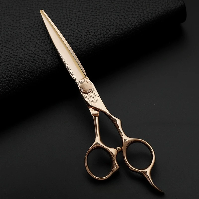 6 Inch Hair Cutting Scissors, Rose Gold Texturizing Thinning Shears, Sharp Blades, Barber Scissors, Salon Quality