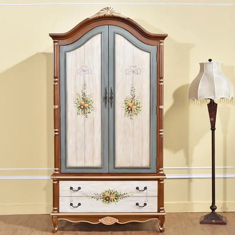 

Retro Doors Wardrobe Designer Bedroom Drawer Big Wardrobe Wooden Compartments Vestidores De Armario Abiertos Ropero Furniture