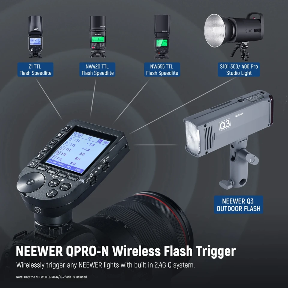 Neewer-モノライトフォトストロボライト,q3 200ws,2.4g ttlフラッシュ