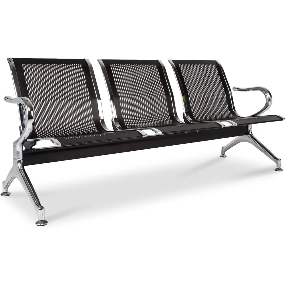 

3-Seat Waiting Room Bench - Waiting Room Chairs with Arms Airport Reception Bench, Lobby Bench Seating Waiting Area Chairs