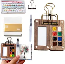 Pocketartist aquarelreisset, aquarelreisset, reisverfpalet, mini draagbare aquarelreisset