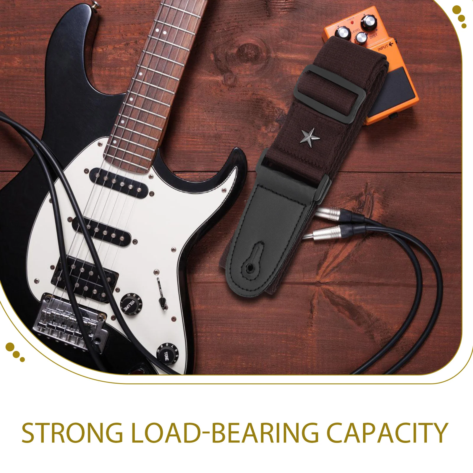

Strap Adjustable Anti-Wear Stretch Resistant Strong Load-Bearing Creative Guitar Belt for Folk Electric Guitar Replacement