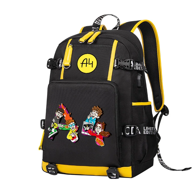 A4 TEAM Print Children Backpack Large capacity Влад Бумага a4 Boy Girl School bag Bookbag Teenage Kids USB Laptop Shoulder Bag