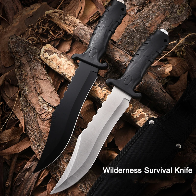 1pc Outdoor Military Tactical Knife and Wilderness Survival Knife, EDC Fixed Blade, Self-Defense, Multi-purpose Cutting Knife