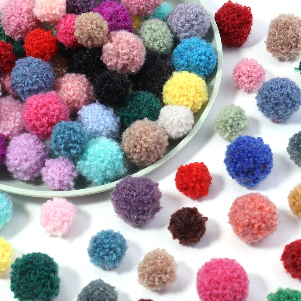 50/100Pcs Fluffy Soft Pom Poms Plush Pompom Ball 15/20mm DIY Crafts Pompones Children's Toys Handmade DIY Sewing Craft Supplies