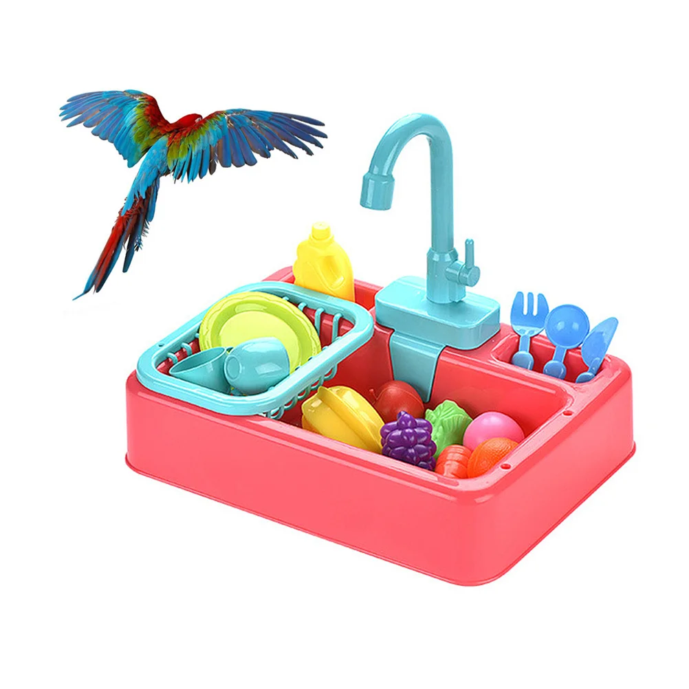 

Automatic Bird Bathing Box Red Durable Water Flow Tub For Parrot Munia Small Birds Shower Tool Plaything Pet Supplies