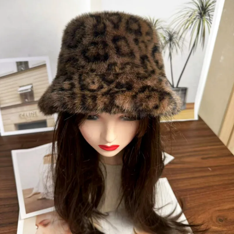 Fluffy Fur Fisherman Hat For Women Natural Fake Fur Bomber Hats Winter Russian Fashion Ski Cap Fashion Thicken Cold Panama Caps 4
