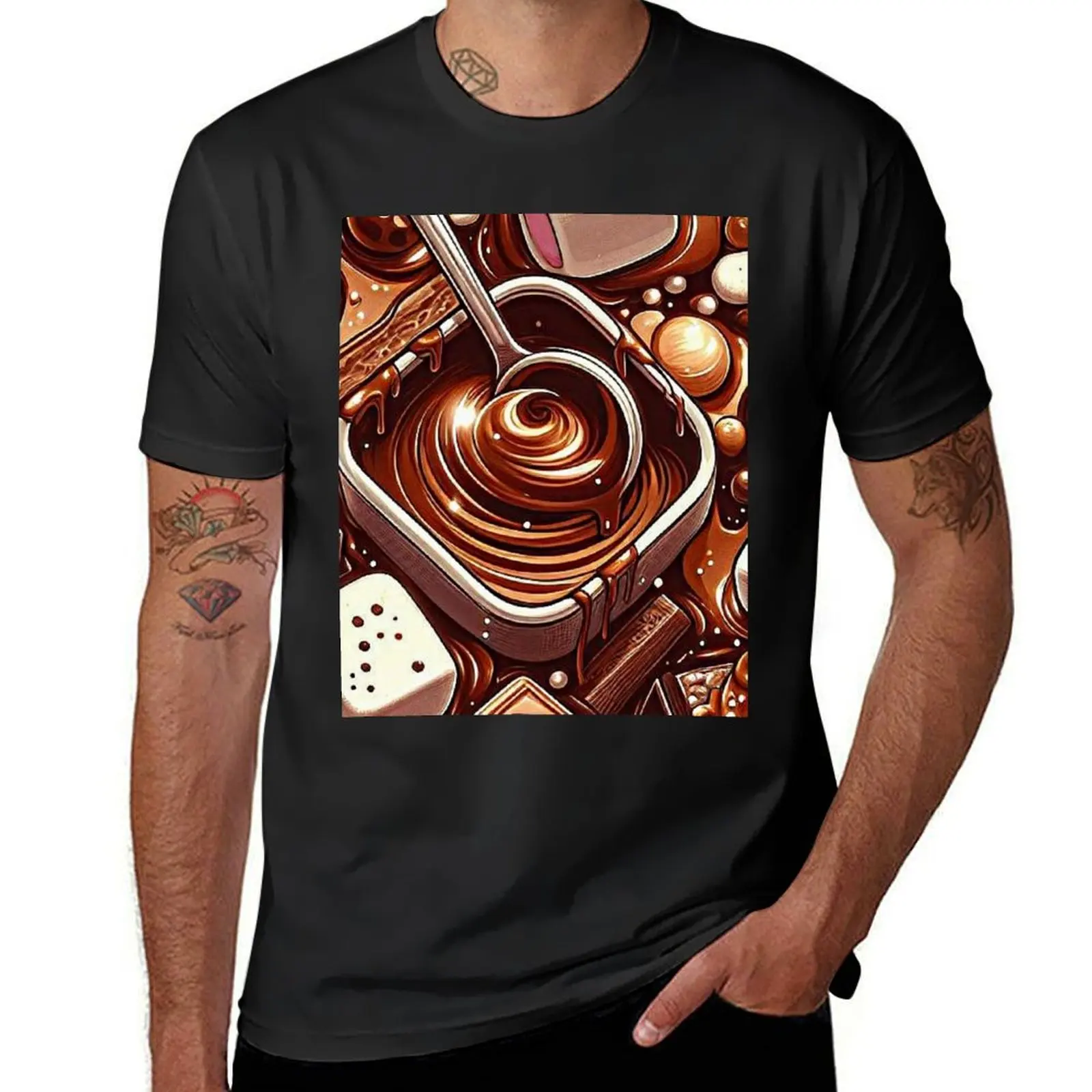 Marshmallow and chocolate pattern , candy bars and treats ii T-Shirt cute clothes quick drying mens funny t shirts