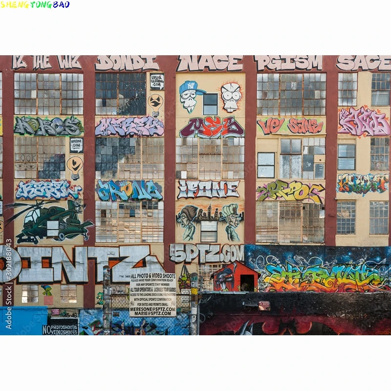 Vinyl Custom Graffiti Theme Photography Backdrops Studio Props Vintage Brick Wall Photo Photography Background 211219 SKT-04