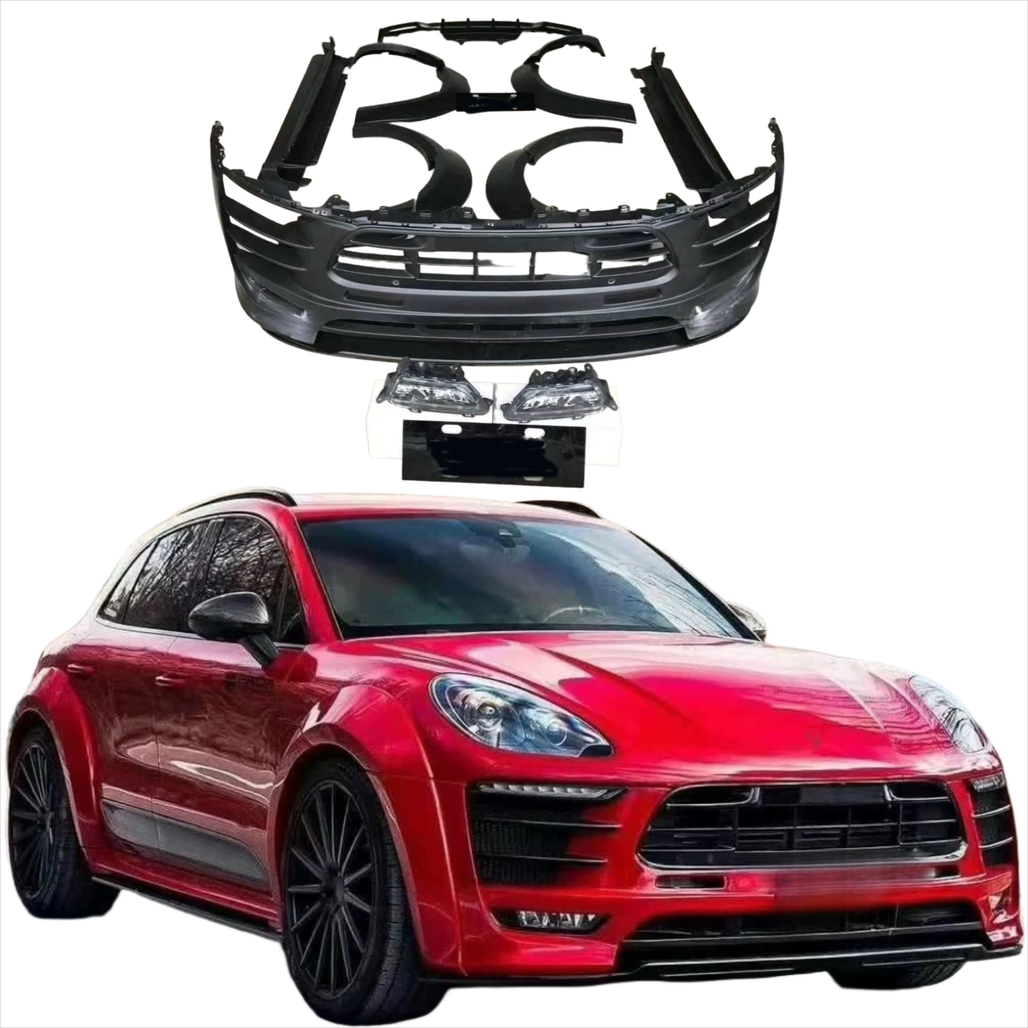 

Pd Style Wide Body Kit for Macan Front and Rear Bumper Front Lip Rear Diffuser Wheel Eyebrow