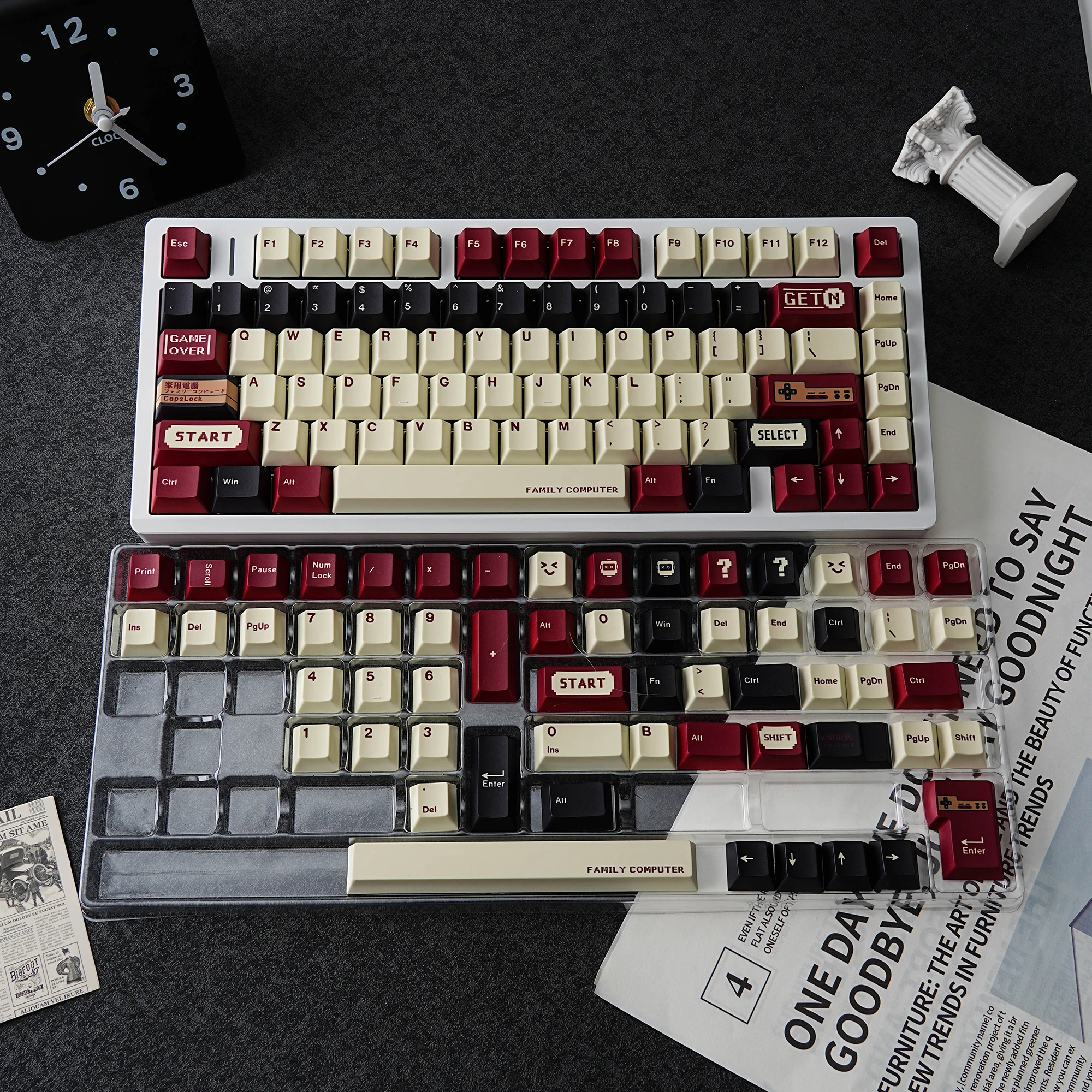 Klawisze Cherry Retro NES Keycaps Dye Sub Niemieckie Koreańskie Hiszpańskie Arabskie Francuskie Rosyjskie Brytyjskie ABNT-2143 do Klawiatury Mechanicznej — zdjęcie produktu 5