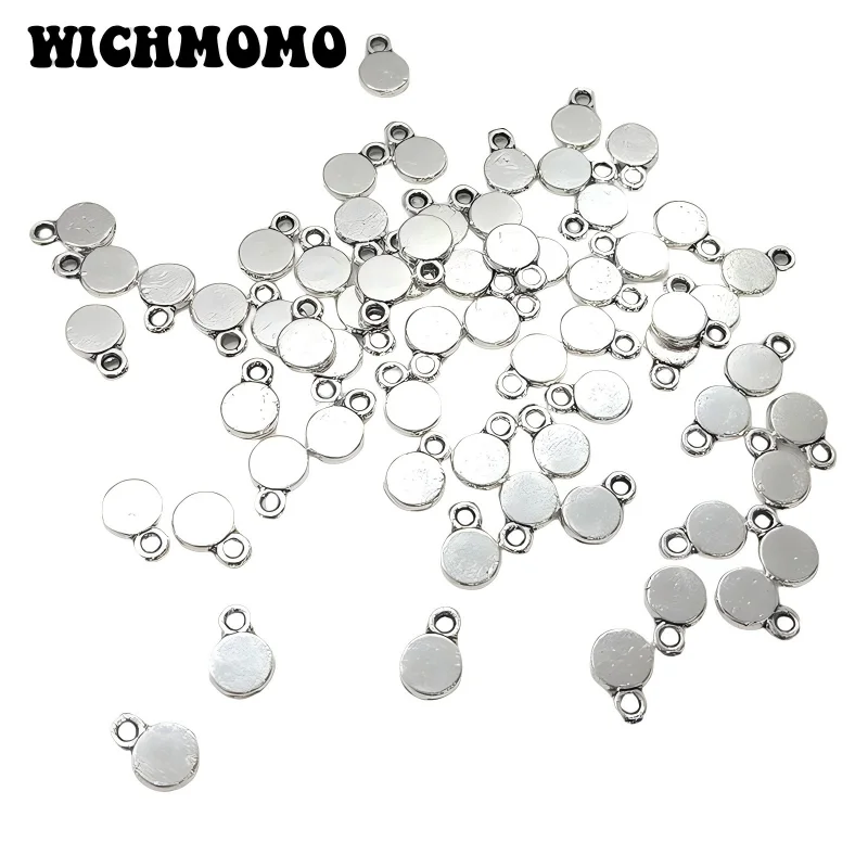 New Fashion 7*5mm 100pieces/bag Retro Zinc Alloy  Rounds Charms Pendant for Earring Bracelet Handmade Jewelry Accessories