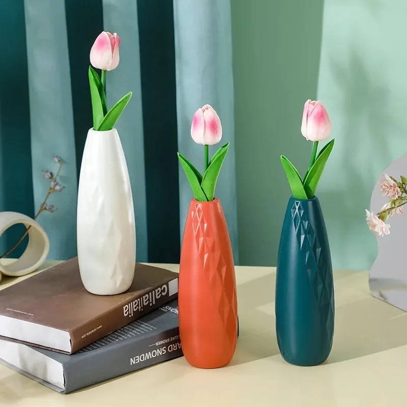 

Creative Fall-resistant Plastic Vase, Nordic Color Ornaments, European Style