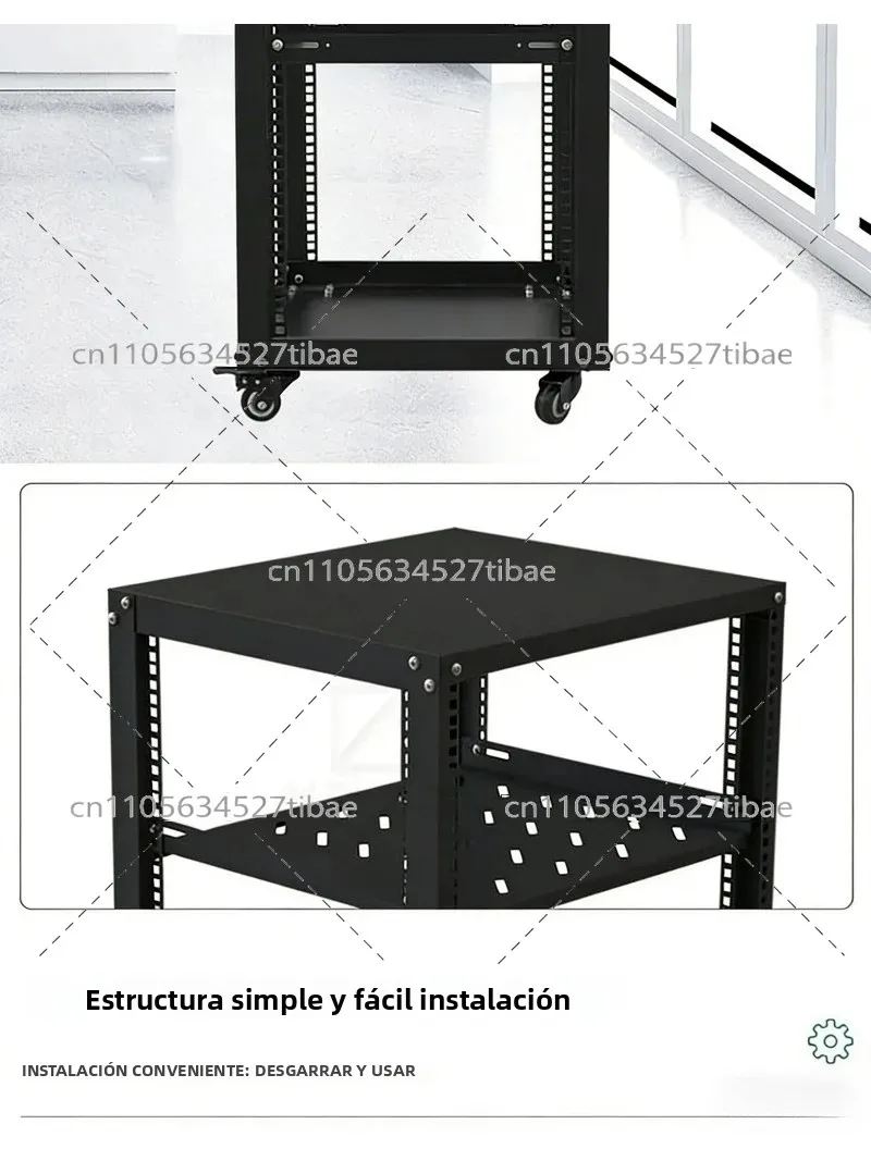 Estuche de Rack de Audio de 9U 12U y 19 Pulgadas, Gabinete Móvil para Amplificador, Rack de Equipos de Marco Abierto, Flight Case