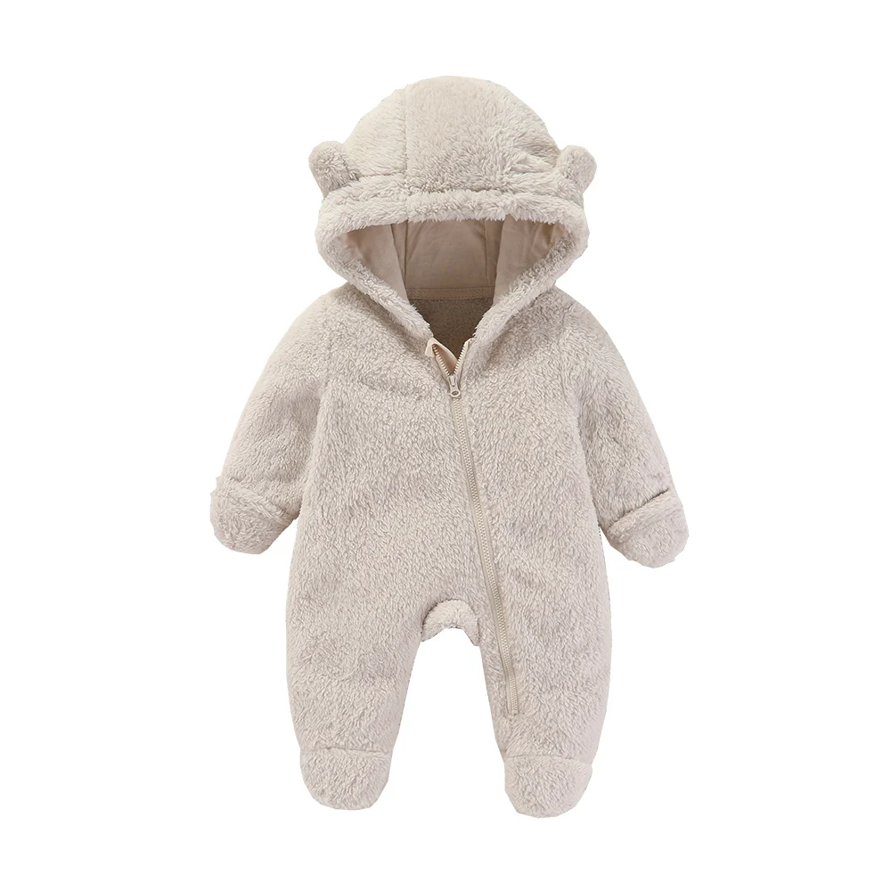 Newborn Baby Bodysuit with Ears Autumn Soft Clothing for Babies Flannal Infant Girl Oneies Cute Newborn Rompers 0-12 Months