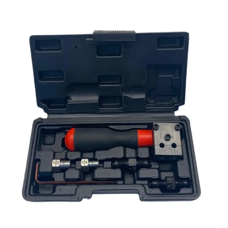 Manual Pipe Reamer 3/16 1/4inch Flaring Tool Brake Line Flaring Tool Double Ended with Plastic Box