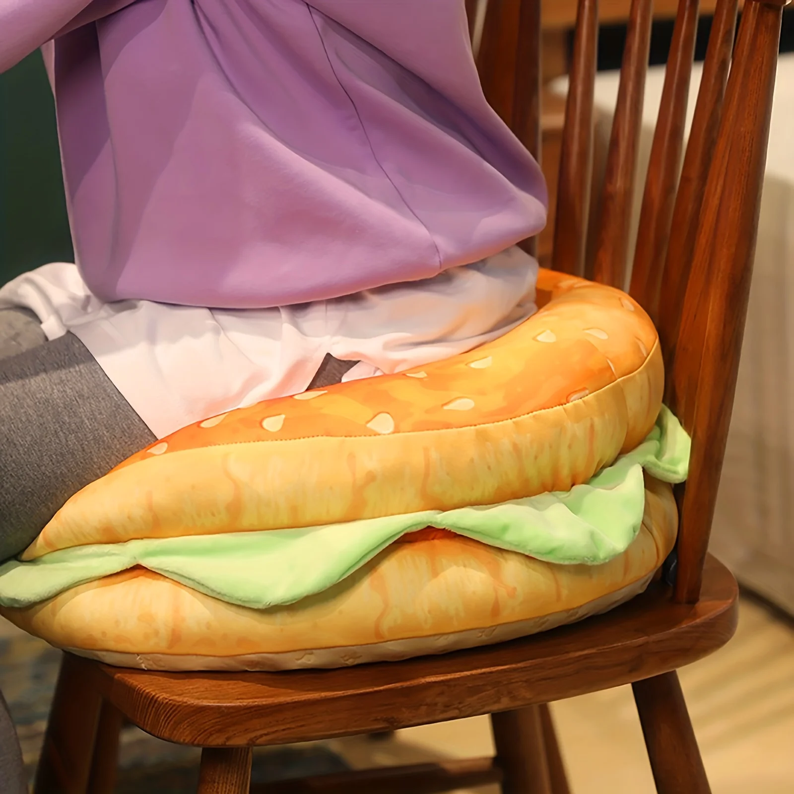 Realistic Burger Pillow Cushion-Fun Prank Gift Office Chair Pad Cheeseburger Pillow Hamburger Plushie Pillow Toys Gift For Kids