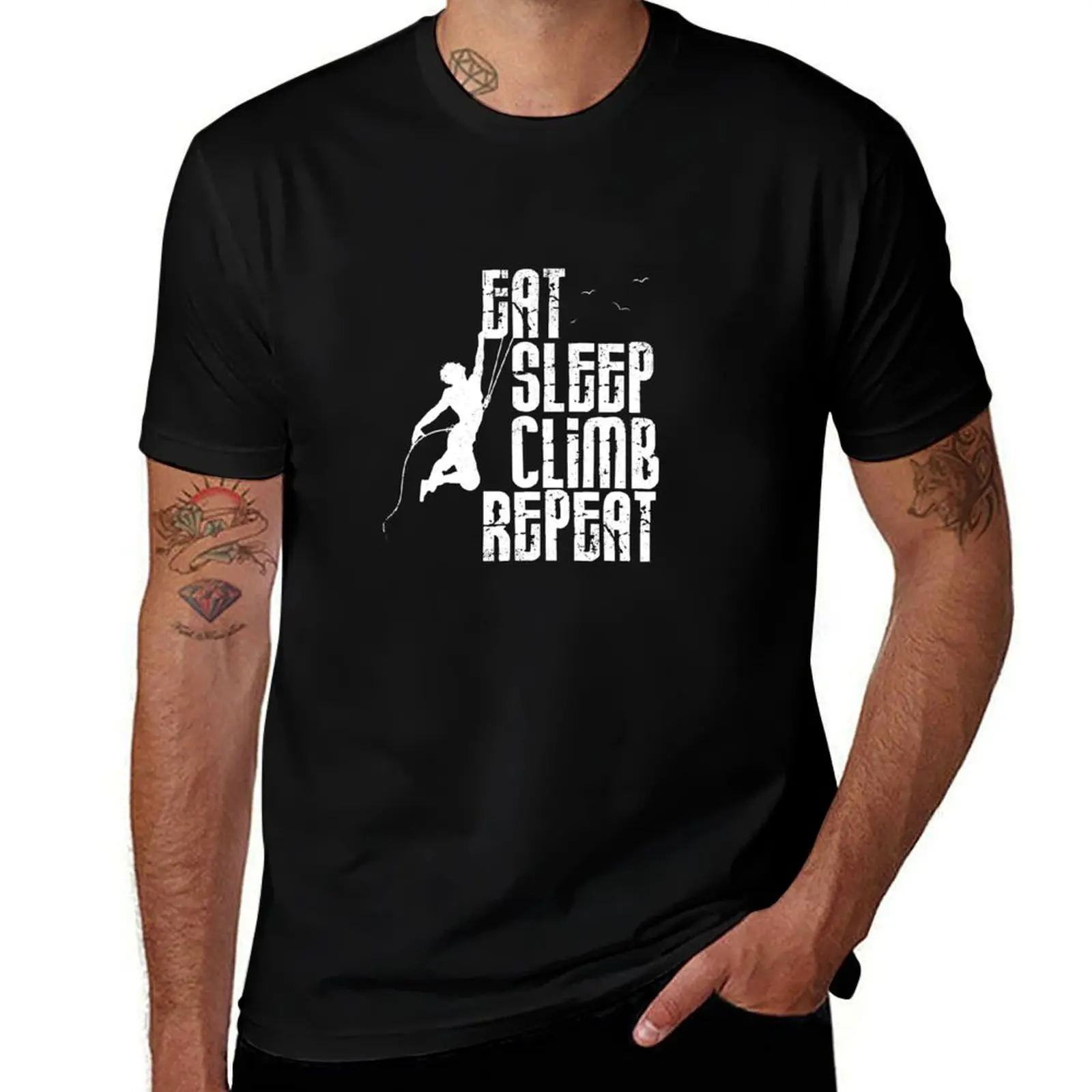 

Eat Sleep Climb Repeat Funny Gift for Climbers T-Shirt plain Aesthetic clothing sports fans customs fitted t shirts for men