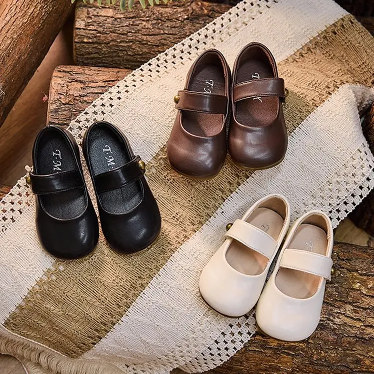 

2025 Children Leather Shoes for Girls Autumn New Fashion Korean Style Soft Anti-slippery Versatile Chic Elegant Princess Shoes
