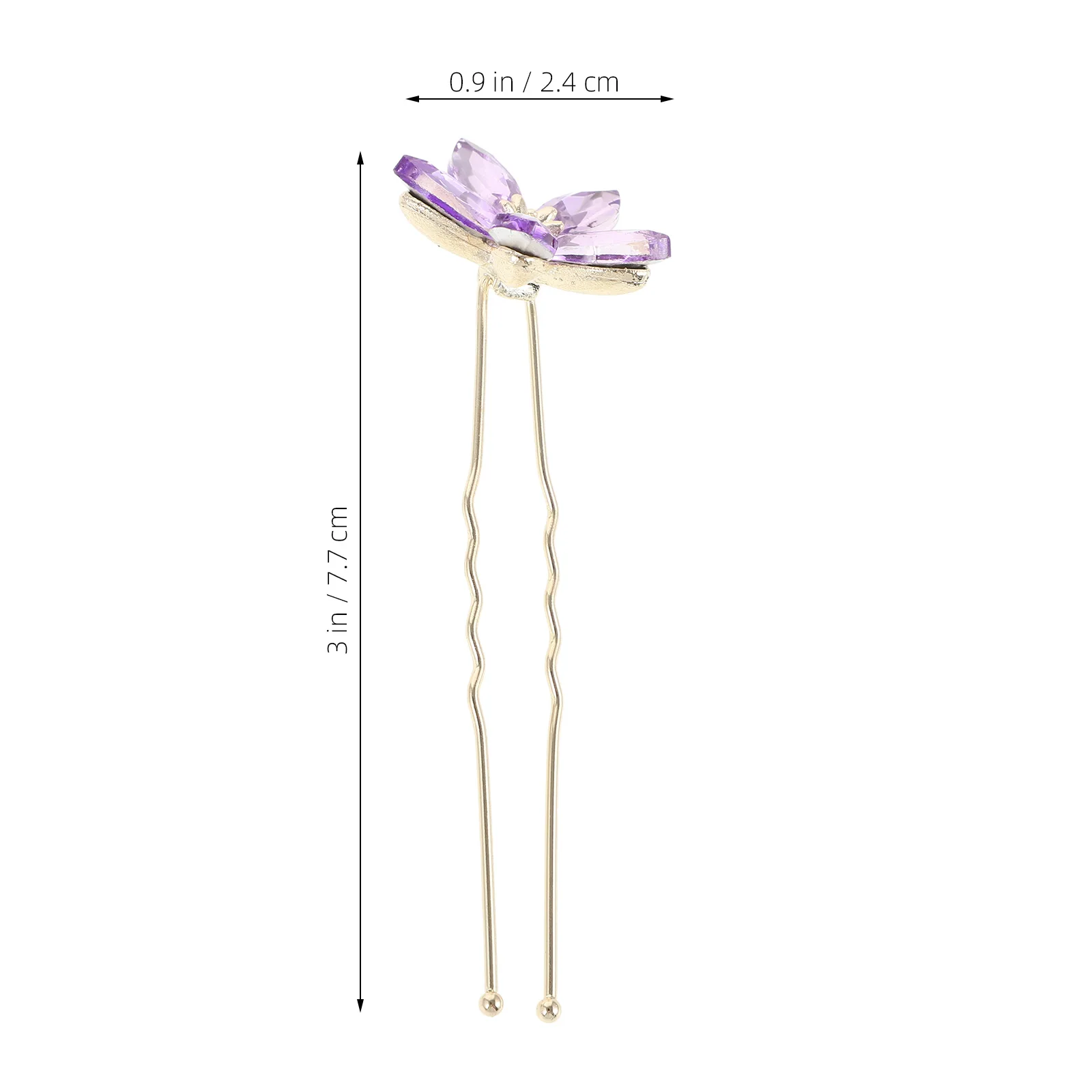 

4pcs Rhinestone Hair Pins Ancient Style Hairpin Set Purple Wedding Accessories U Shaped Bobby Pins Bun Hairstyle Bridal