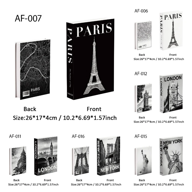 Black White Paris Luxury Fake Books Living Rooms Decorative Prop Fake Books Coffee Table Ornaments Prop Book Home Decoration