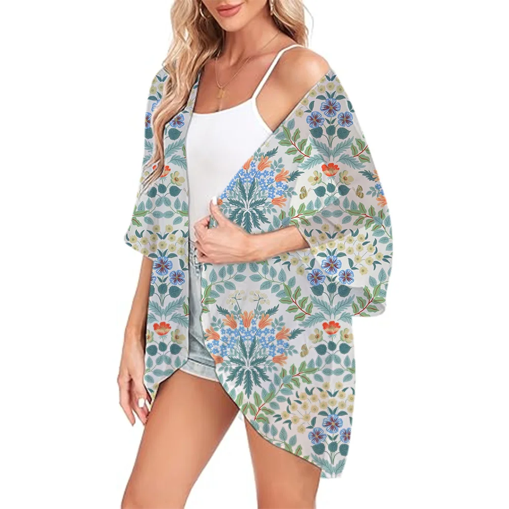 

Kimono Cardigan Tops Women's Chiffon Cover Ups Lightweight Kimono Open Front Tops Summer Bikini Kimono Bathing Coat For Swimwear