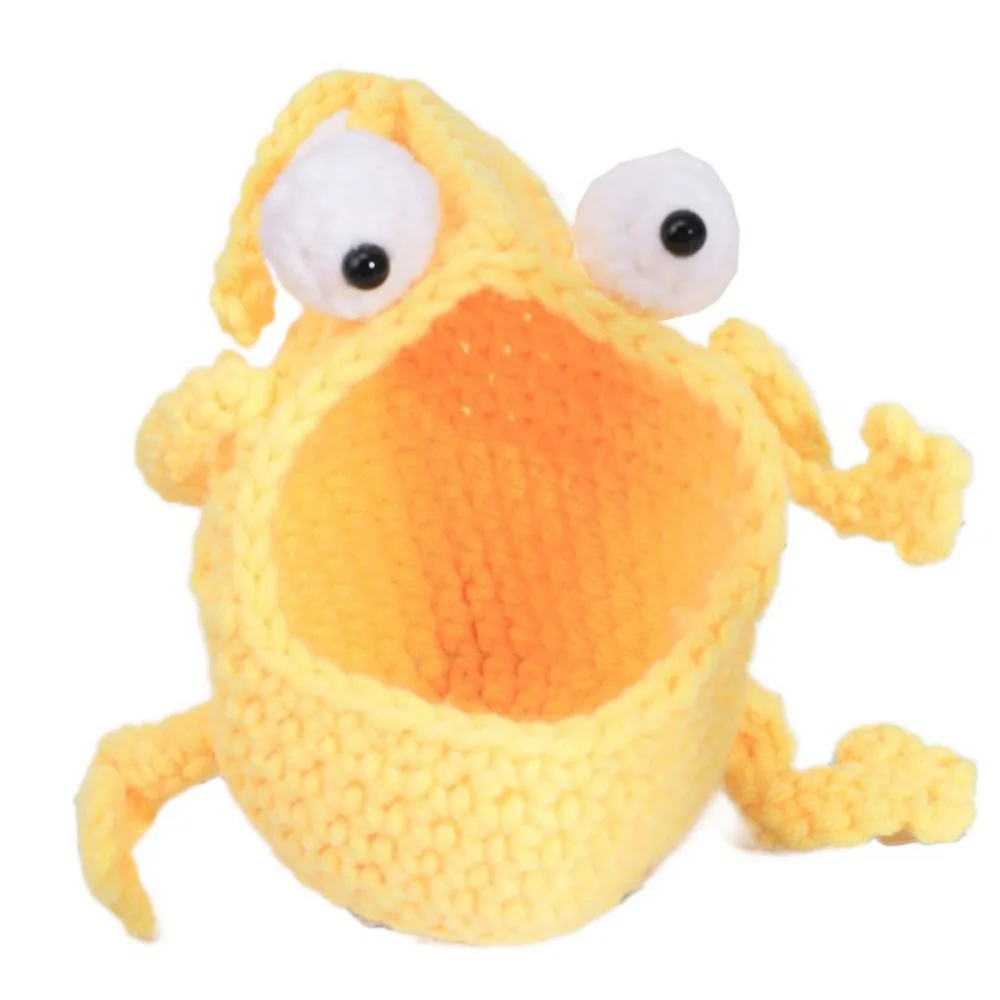 

Мультяшная сумка для хранения с двумя глазами ручной работы, креативная милая ручная работа, чехол для ключей, экономия места, забавная подвесная корзина с большим ртом, дверь