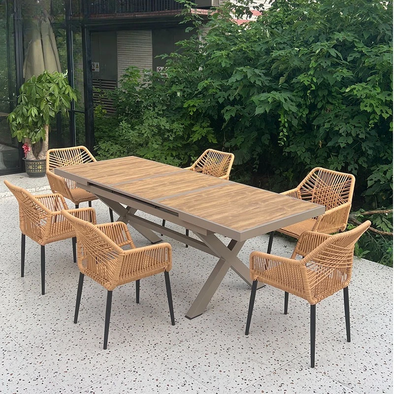

Outdoor rattan tables and chairs villa courtyard terrace balcony leisure rattan garden simple outdoor waterproof and sun