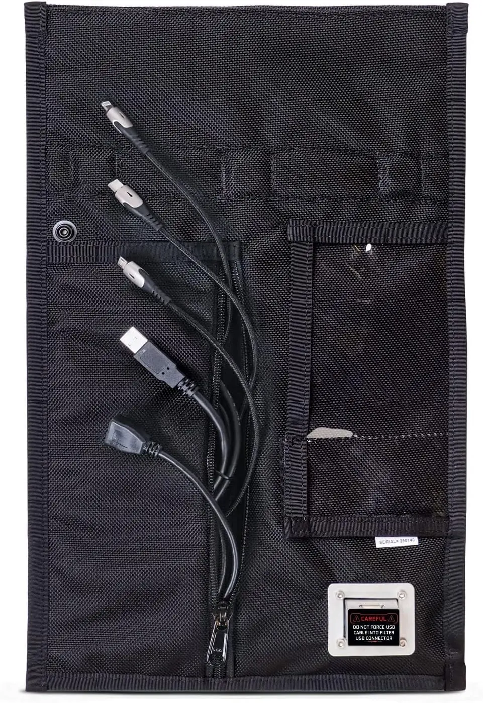 Mission Darkness Window Charge & Shield Faraday Bag For Tablets // Includes Usb Filter, Transparent Window, And Cable Set For