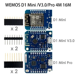 D1 Mini ESP8266 ESP-12 ESP-12F CH340G V2 4MB/16MB V4 USB WeMos WIFI Development Board NodeMCU Lua IOT 3.3V With Pins
