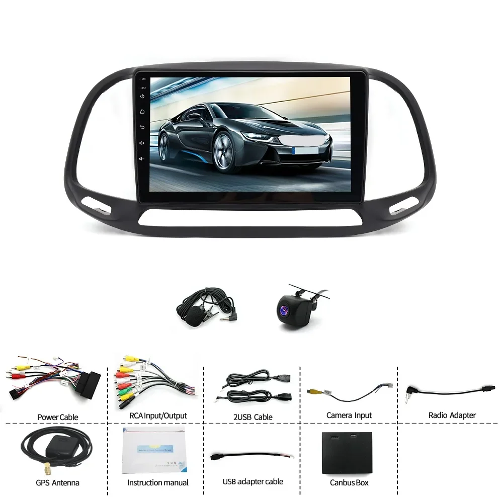 Navegación para automóvil Android 14 CarPlay incorporado de 9 pulgadas + Android Auto / 4 + 64G para Dodge RAM Promaster City 2015-2021