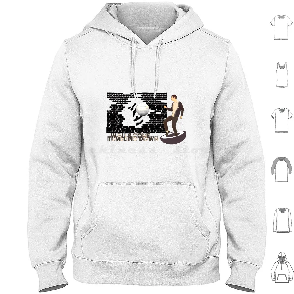 Walls Come Tumbling Down Sudadera con capucha de algodón de manga larga Estilo Consejo Banda de música de los años 80 Música Pop Fútbol Música Weller Subpopeo