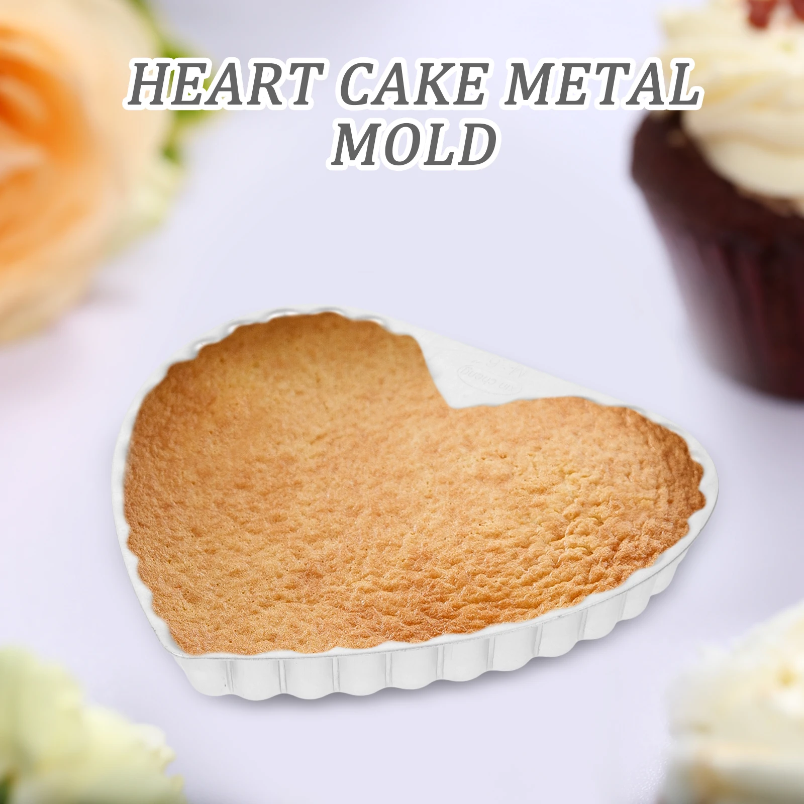

6 Inch Heart Cake Pan Nonstick Baking Mold Aluminum Alloy Heart Shape Cake Mold DIY Baking Pans for Home