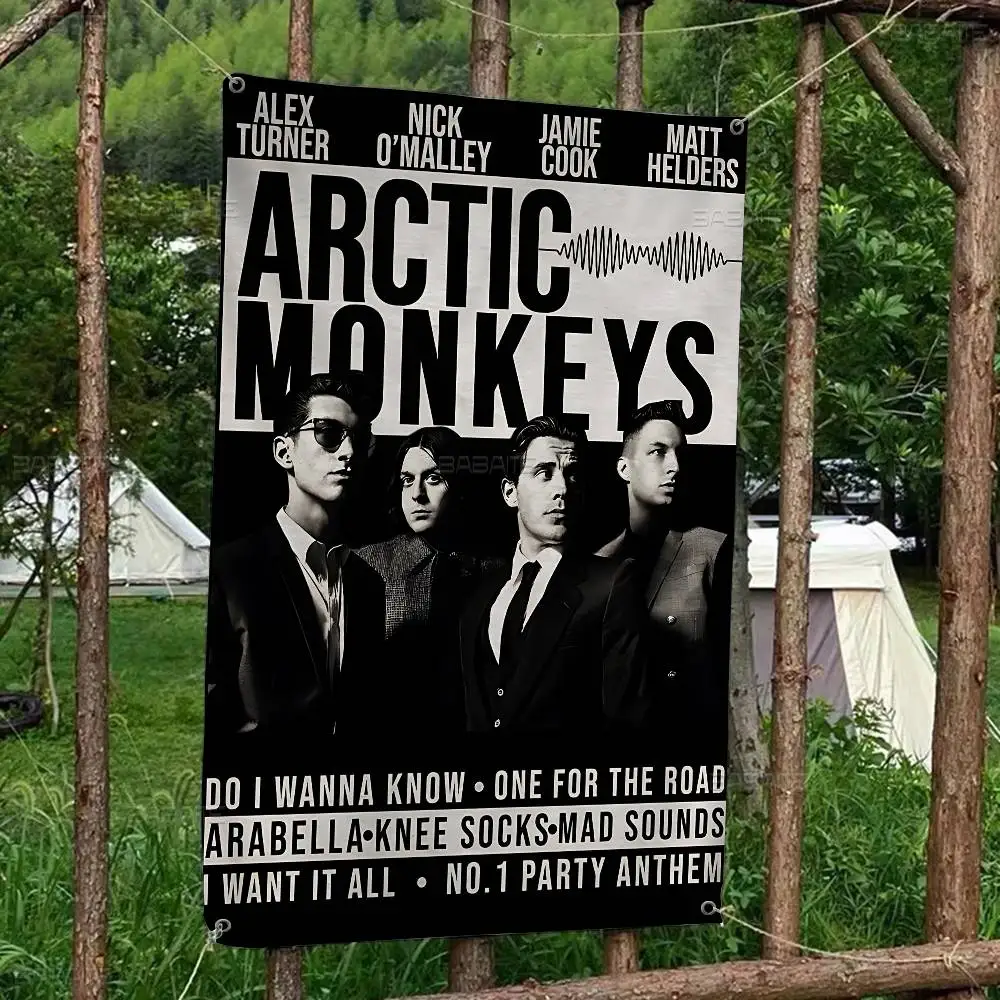 Rockband Arctic Monkeys Kreatives Muster Hängende Flagge Polyester Bedrucktes Banner Handgezogene Flagge