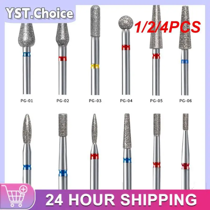 1/2/4PCS Inverted Cone Russian Cuticle Bit 2.5*2.5mm Nail Drill Bits Electric Manicure Drill Rotary Burr Nails