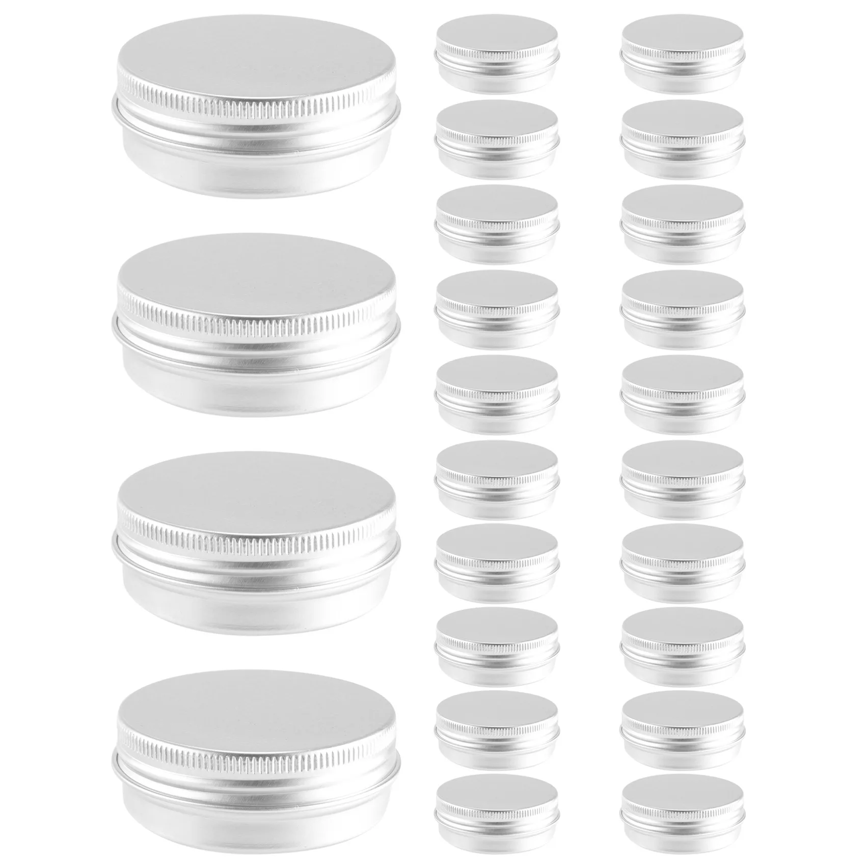 48 Pcs 1 Oz Tins Silver Aluminum Tins Cans Screw Top Round Aluminum Tins Cans with Screw Lid Screw Lid Containers