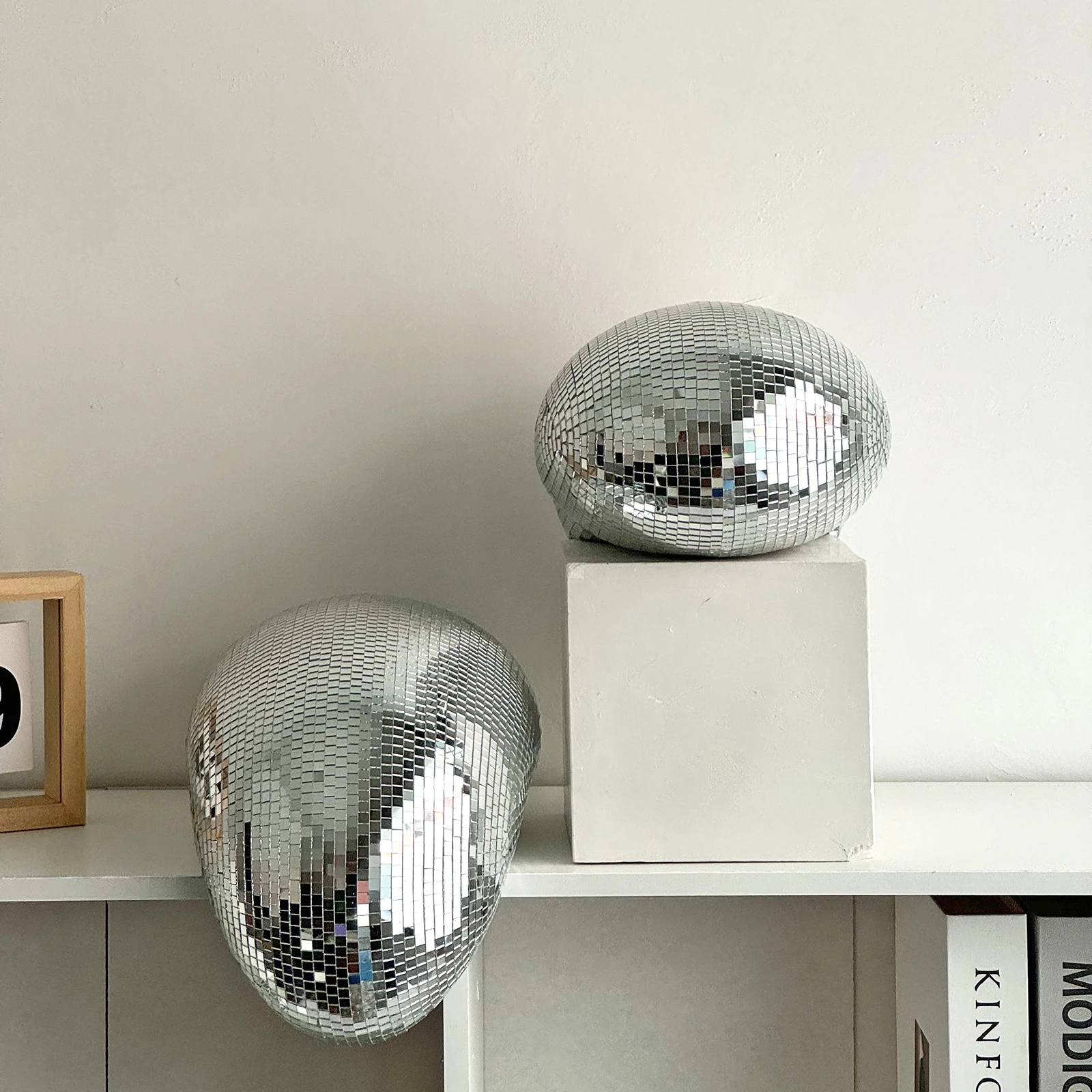 Melted Disco Ball Modern Home Decor Handmade Mirror Ball Aesthetic Room Decor Melting Disco Ball Bling Bling Funky Room Decor