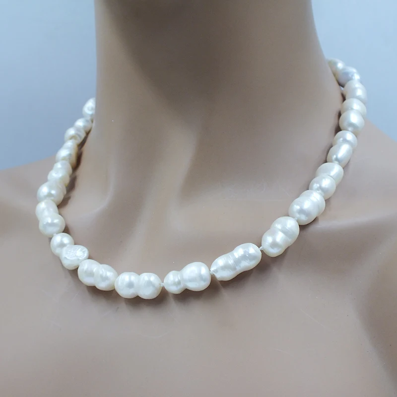 Very rare. 10-11MM Giant Natural 8-line Baroque Pearl Necklace. Women's Party Unique Charm Jewelry 19”