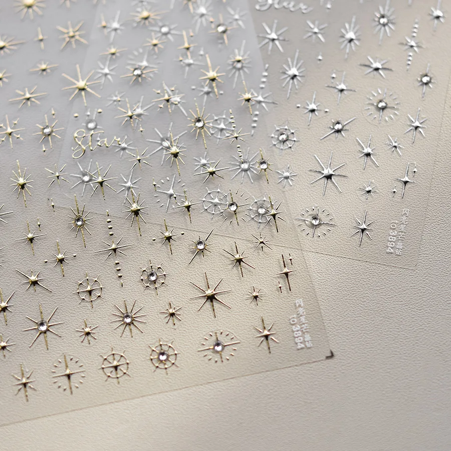 1 pz 5D Totem Simboli geometrici Stella Adesivi per unghie Glitter Starlight Strass Slider Decorazioni per unghie artistiche Decalcomanie per manicure fai da te