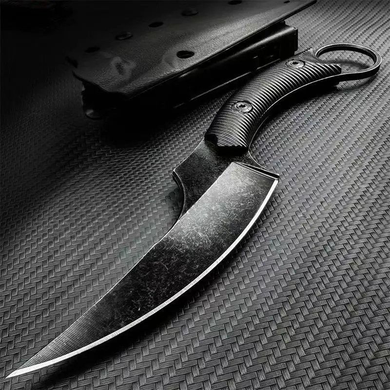 New outdoor camping straight knife, high hardness sharp multi-purpose self-defense knife, outdoor survival knife