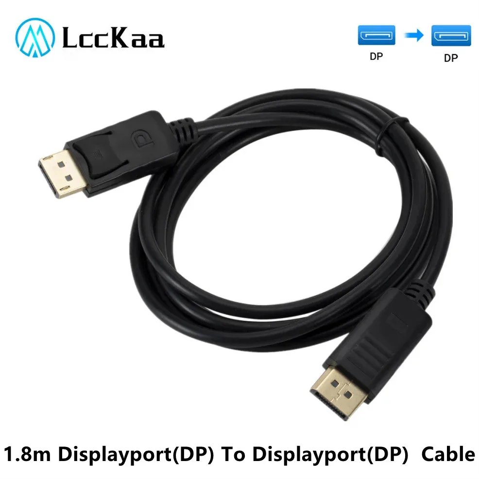 LccKaa DisplayPort 1.2 Cable 1.8M 1080P HDR Display Port Audio Cable for Video PC Laptop TV Display Port 1.2 DP to DP Cable